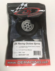 DE RACING - Outlaw Sprint Front Tires Premounted on Gambler Wheels - (1pr)