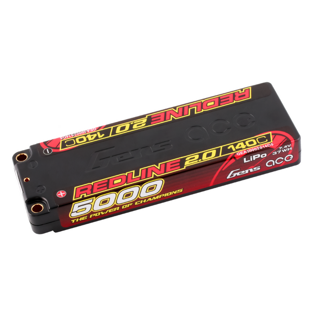 Gens Ace Redline 2.0 Series 140C, 5000mAh 2s LiPo Battery