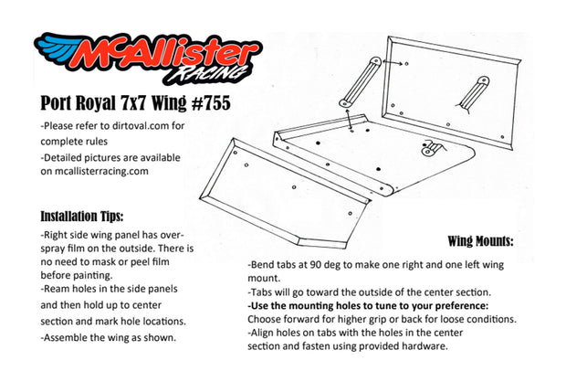 McAllister #750 Port Royal Sprint Body Kit (Complete with Wings)