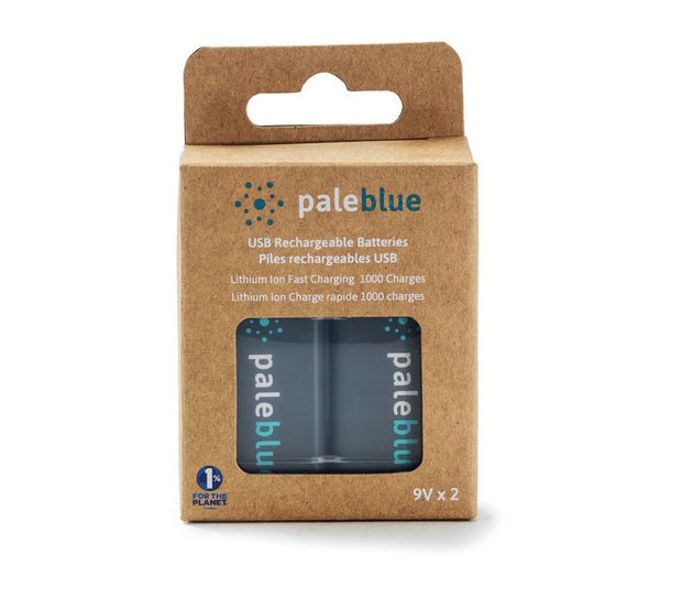 Pale Blue Lithium Ion Rechargeable Batteries - 9V (2pk)