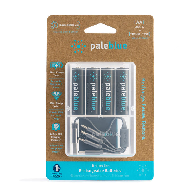 Pale Blue Lithium Ion Rechargeable Batteries - AA (4pk)