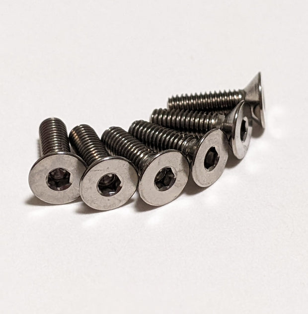 Track Star 3mm Countersunk Titanium Screws - 6pcs - RAW