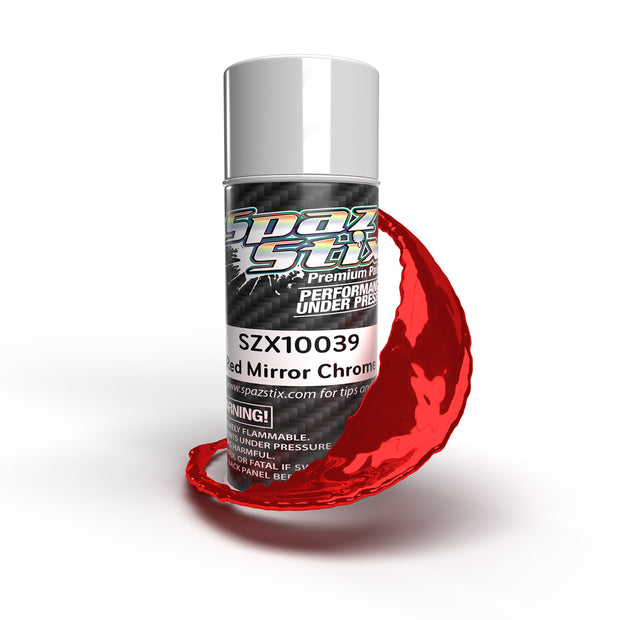 Spaz Stix Red Mirror Chrome Aerosol Paint, 3.5oz Can