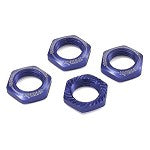 Kyosho IFW472BL 17mm Hex Nut (Blue/4pcs/Serrated)