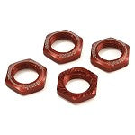 Kyosho IFW472R 17mm Hex Nut (Red/4pcs/Serrated)