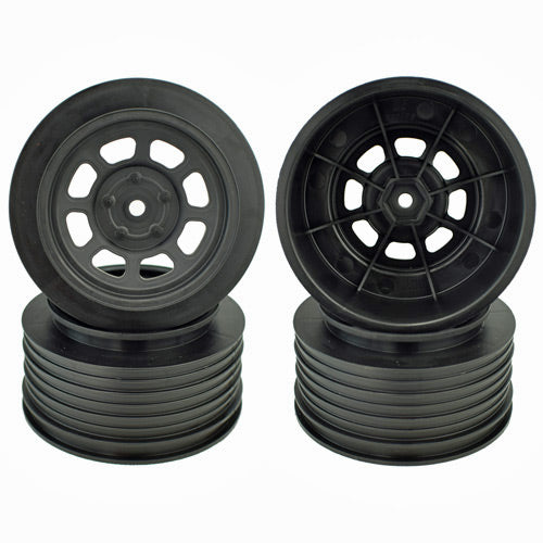 DE Racing Speedway Wheels for AE SC10 2WD SCT +3mm - 29mm BKSP (4Pcs)